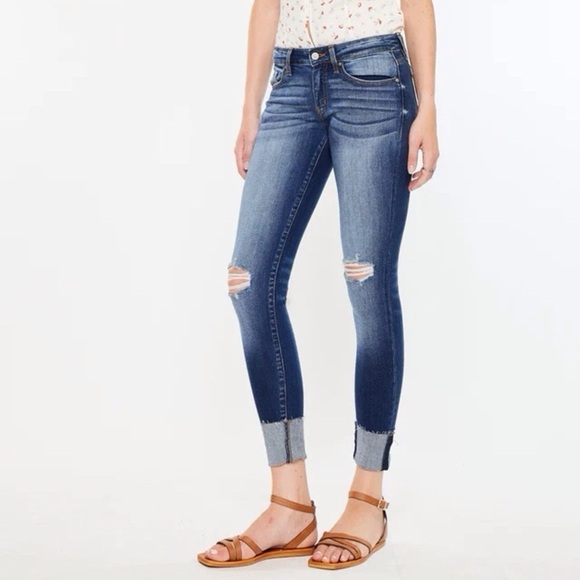 KanCan 11 (29) Stella Low Rise Skinny Jeans Distressed Frayed Hems KC8245D - Picture 1 of 12
